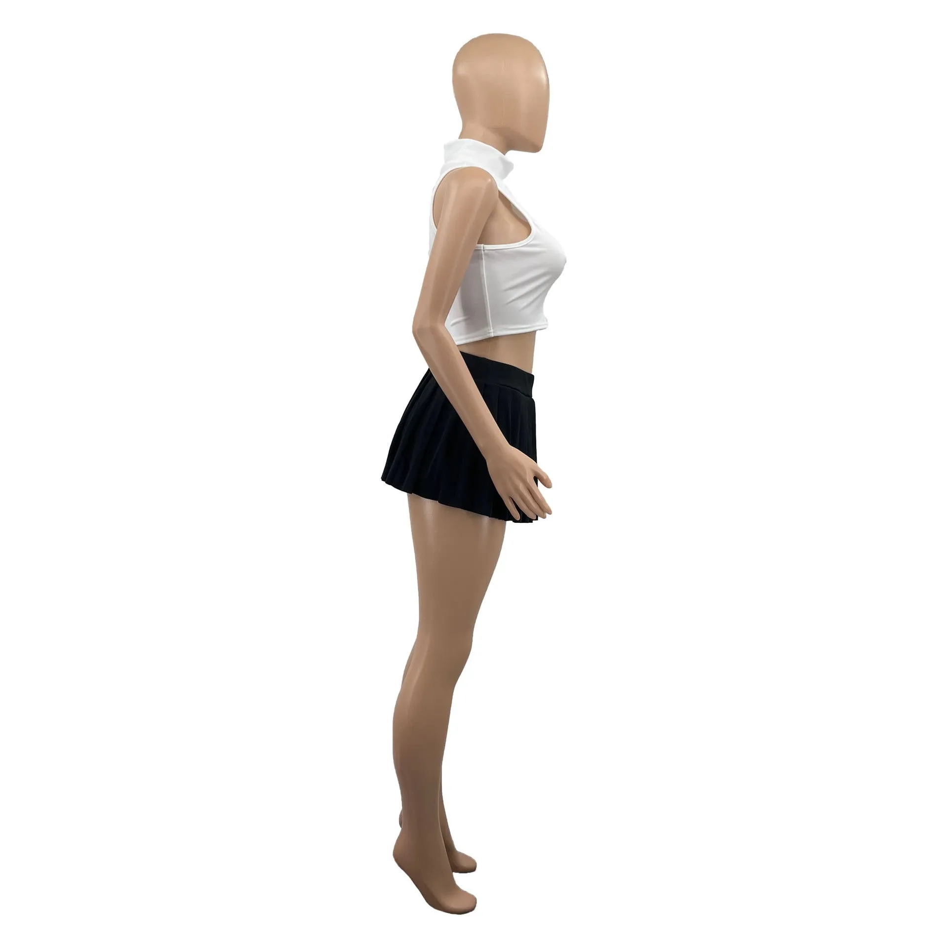 MB FASHION HIGH WAISTED PLAID MINI SKIRT 1347LY