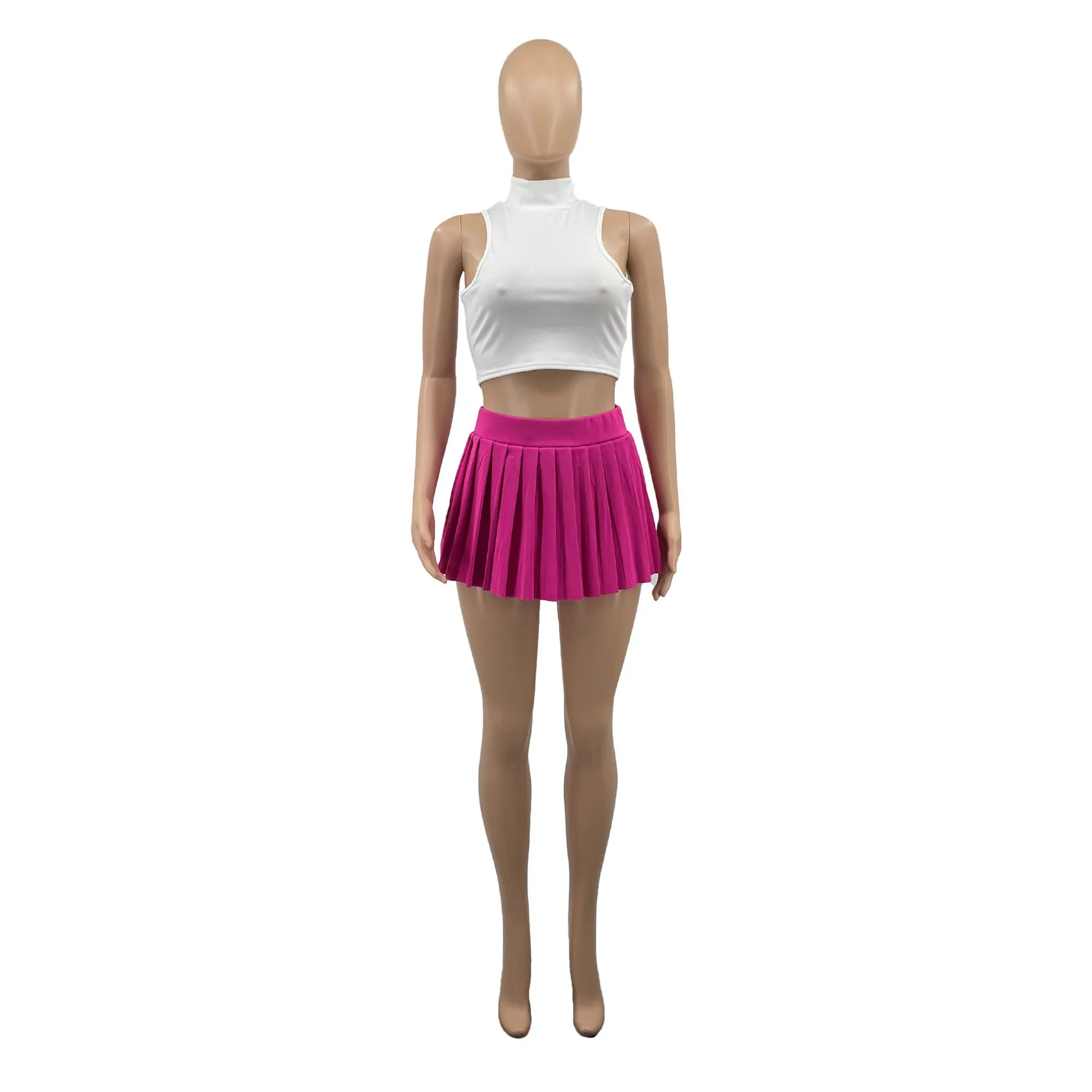 MB FASHION HIGH WAISTED PLAID MINI SKIRT 1347LY