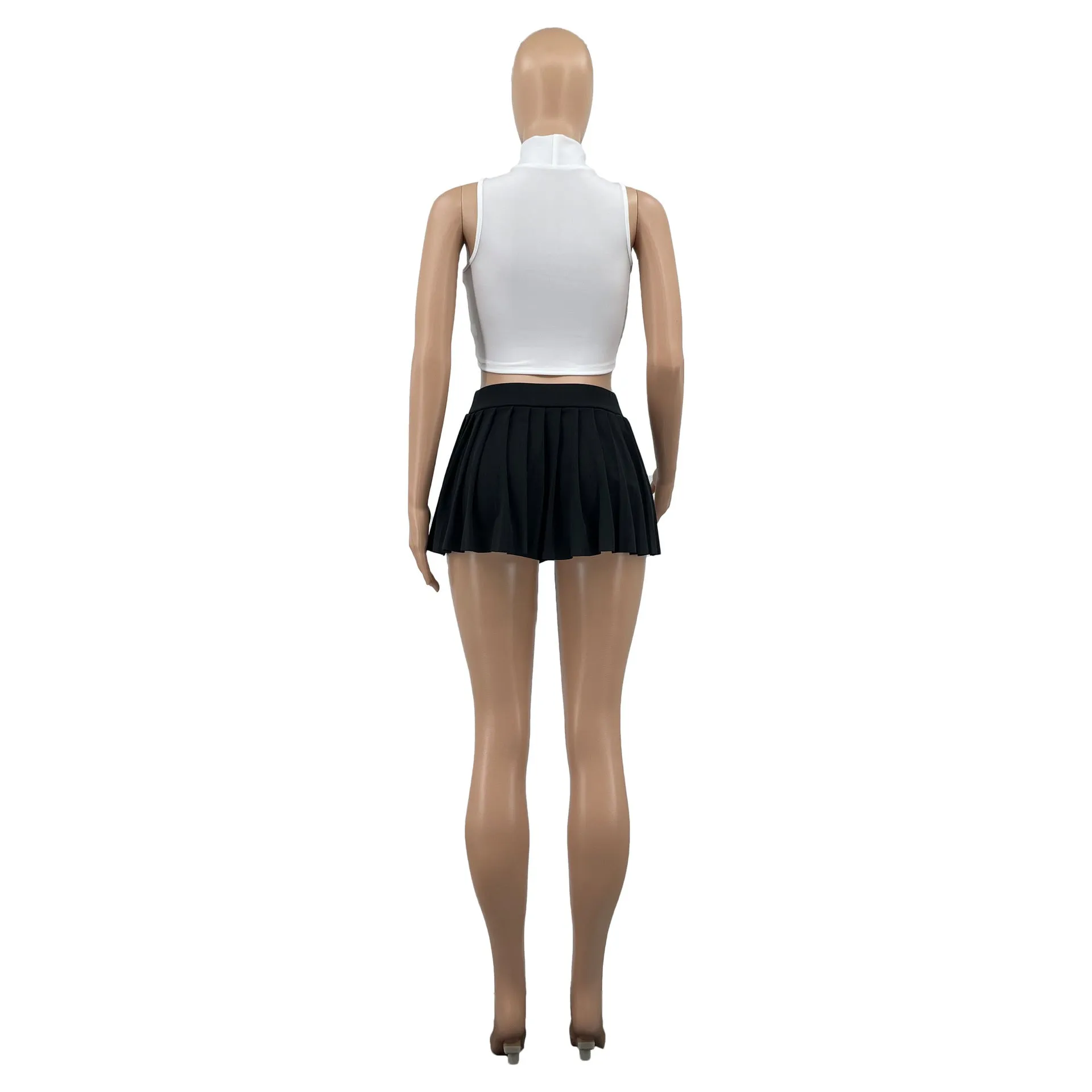 MB FASHION HIGH WAISTED PLAID MINI SKIRT 1347LY