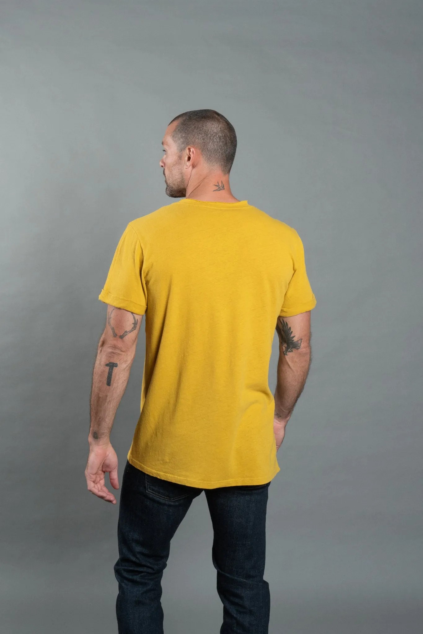 Men's Cotton Linen V-Neck Tee