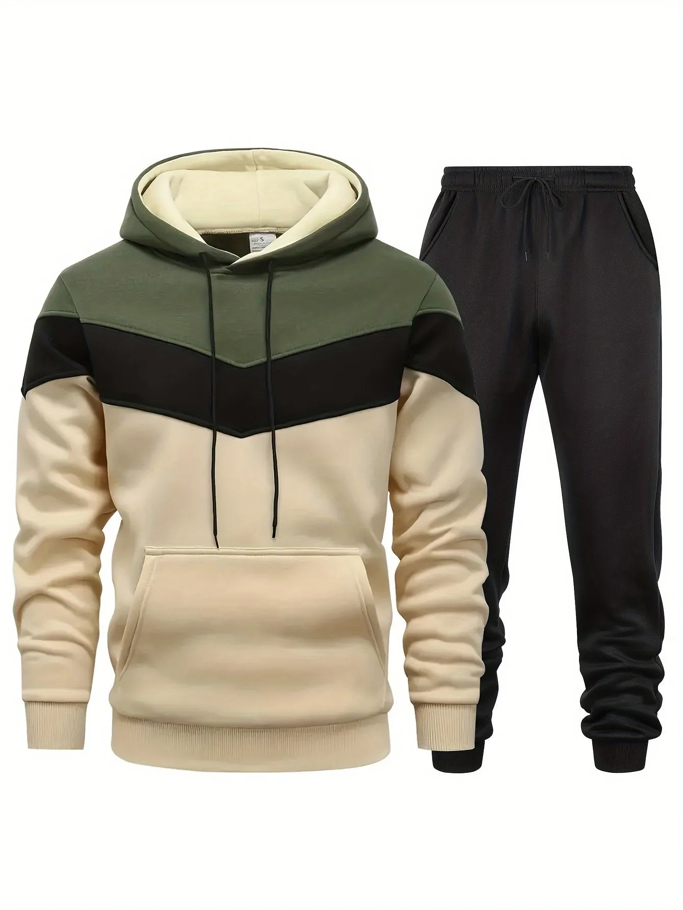 Men's Jacket & Joggers Casual Tracksuit Set with Drawstring and Pockets | Perfect for All Seasons