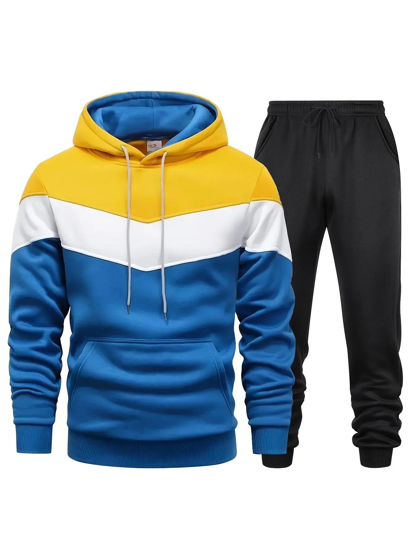 Men's Jacket & Joggers Casual Tracksuit Set with Drawstring and Pockets | Perfect for All Seasons