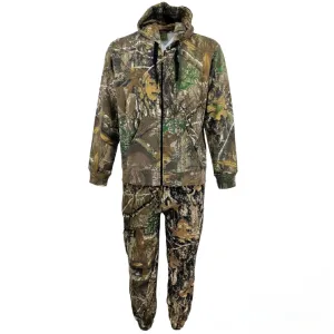 Mens Jungle Print Tracksuit 2pcs Full Set Trouser Hoodie Hunting Combat Sweat