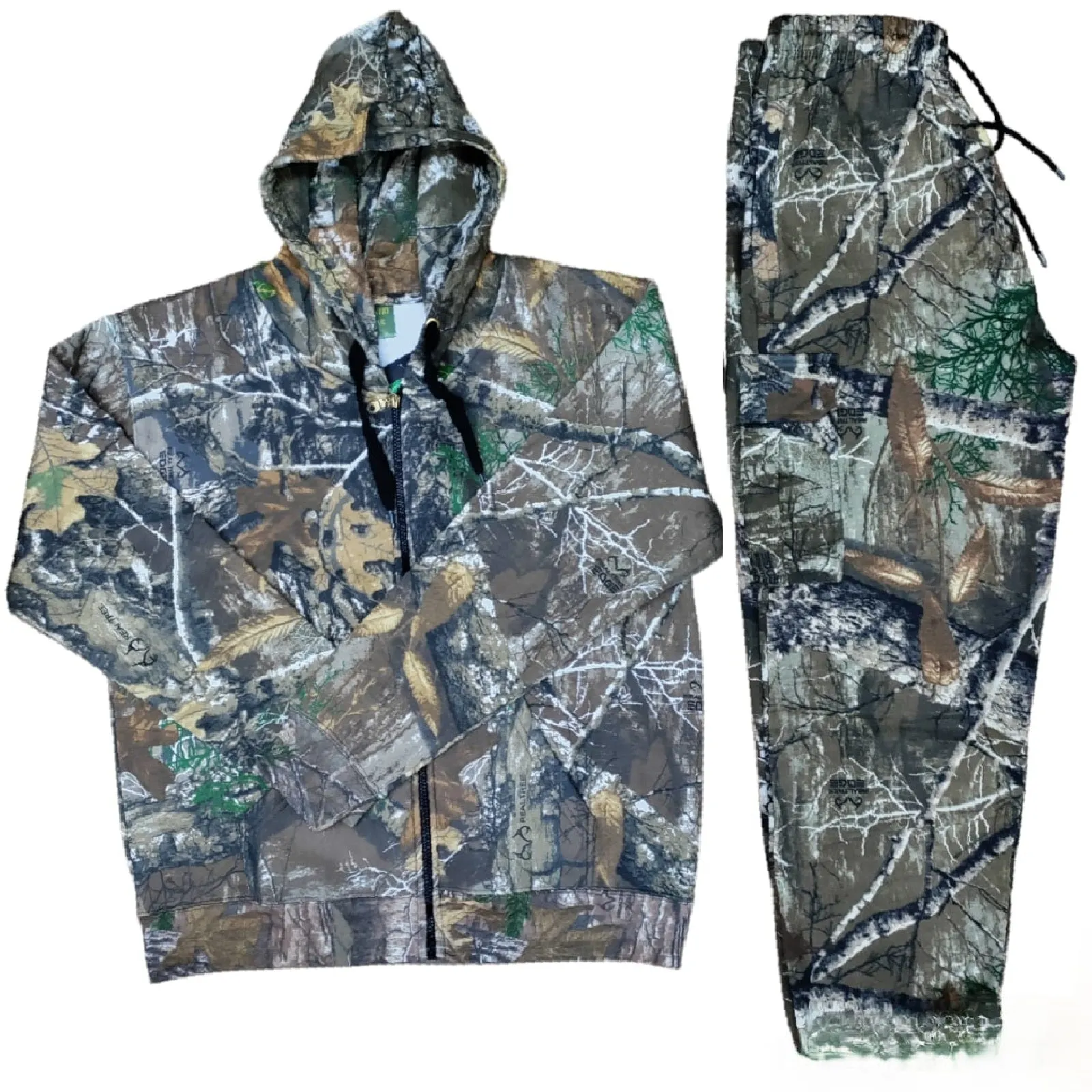 Mens Jungle Print Tracksuit 2pcs Full Set Trouser Hoodie Hunting Combat Sweat
