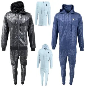 Mens TiM Tracksuit Set Men Printed Urban Hip Hop Top Bottoms Joggers 2ps Outfit