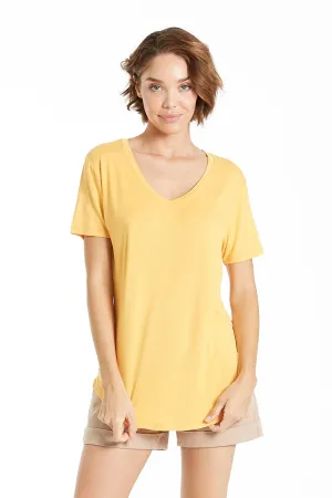 OOOH SO SOFT V-NECK TEE | MARIGOLD