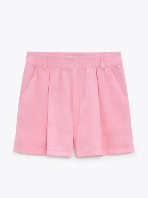 Pink linen shorts
