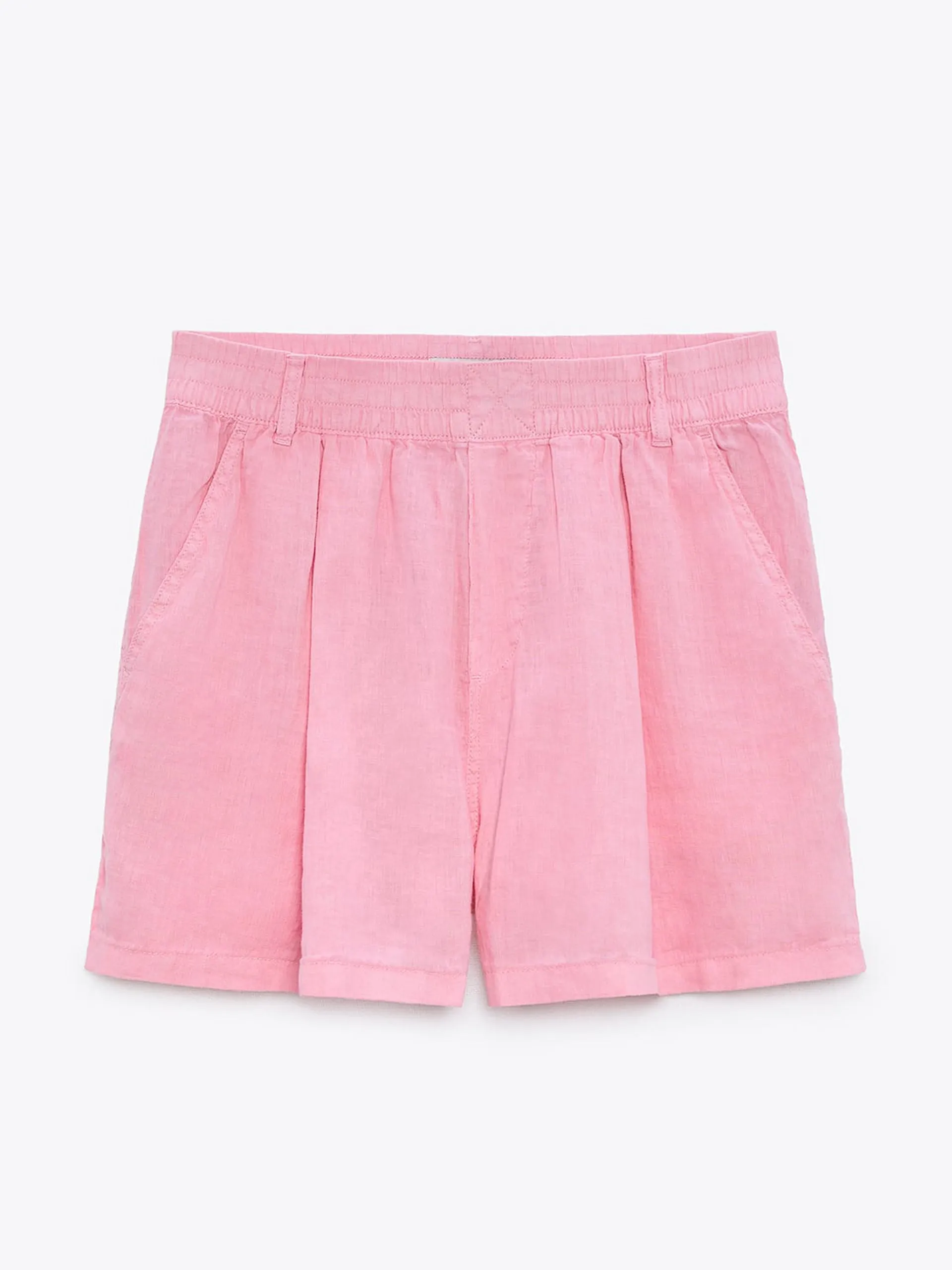 Pink linen shorts
