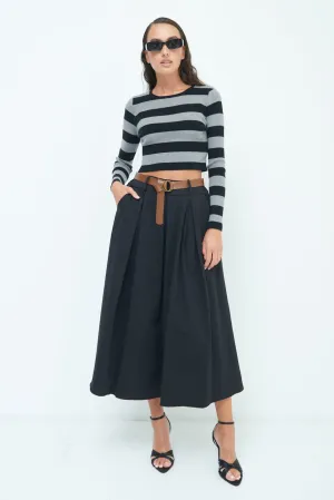 Pleated A-line midi skirt wholesale