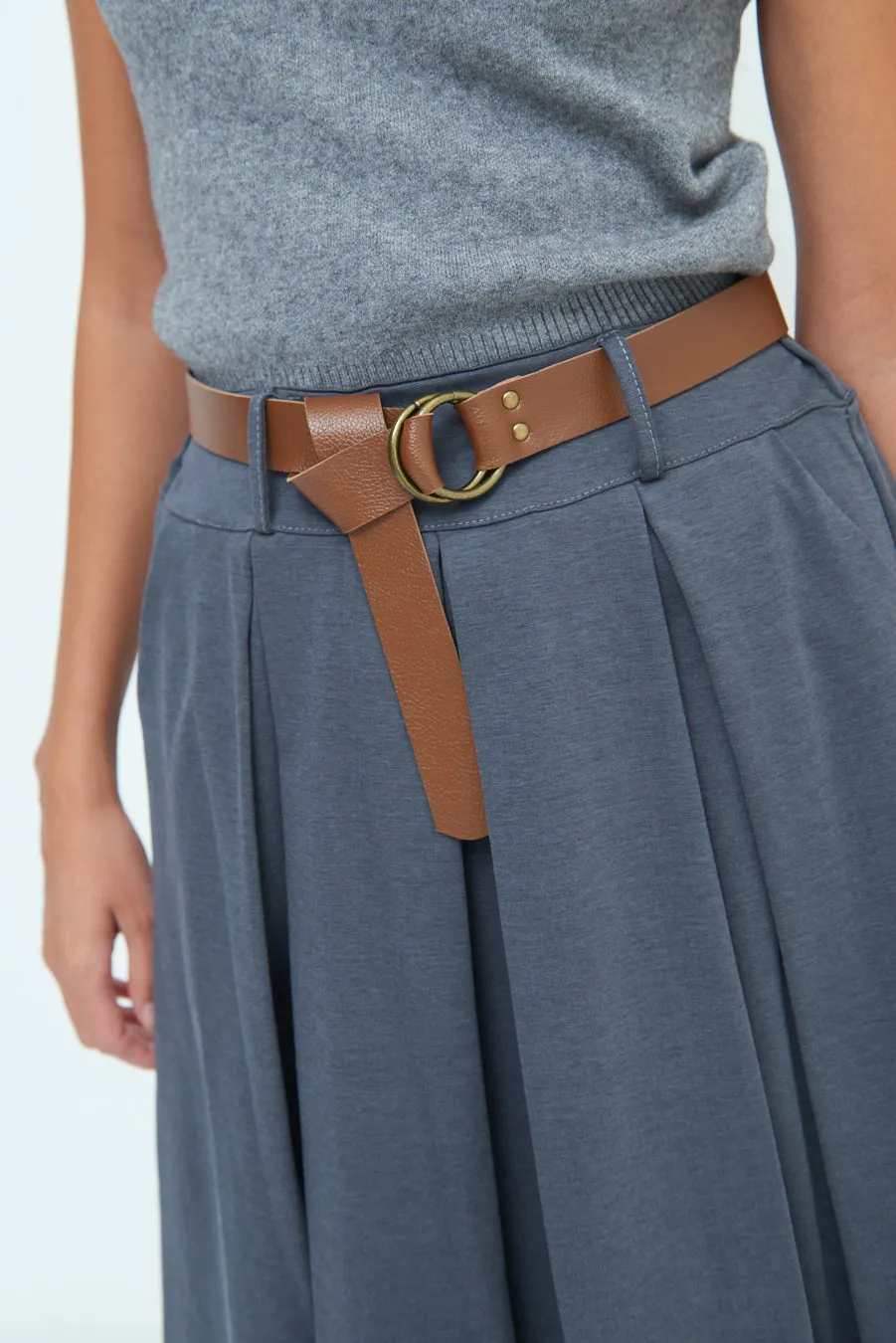 Pleated A-line midi skirt wholesale