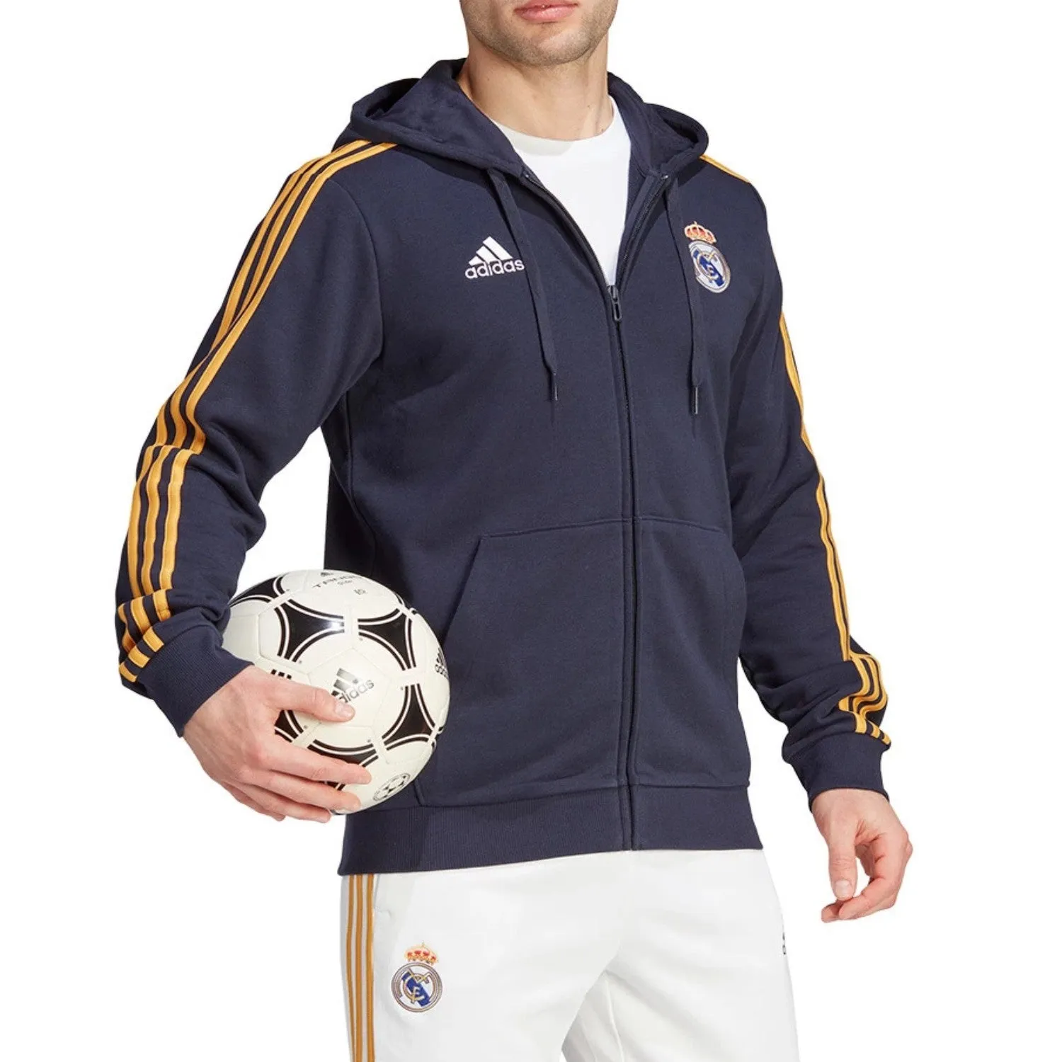 Real Madrid Casual 3S hooded presentation tracksuit 2023/24 - Adidas