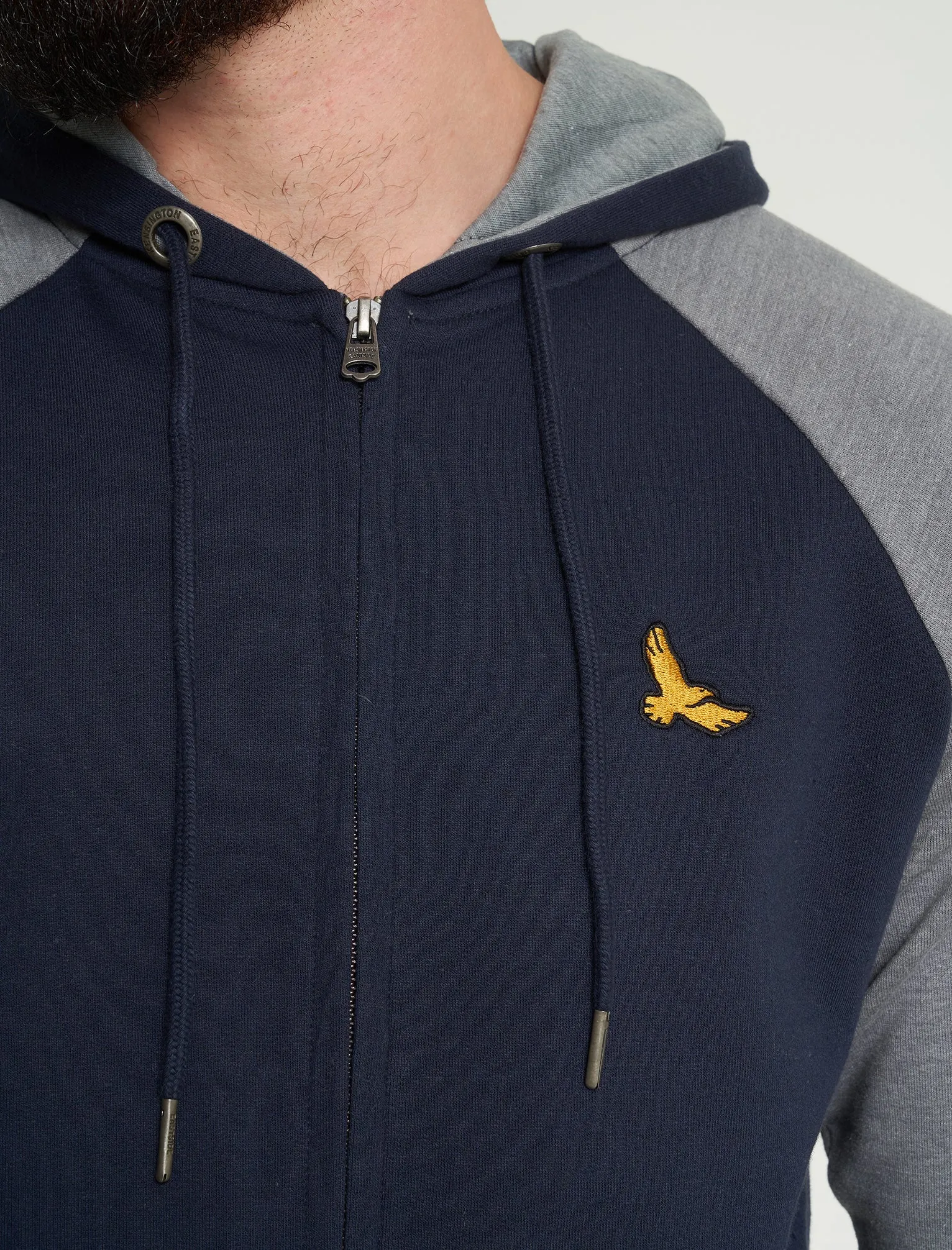 Replex 2pc Hoody & Jogger Brushback Fleece Tracksuit Co-ord Set in Sky Captain Navy / Mid Grey Marl - Kensington Eastside