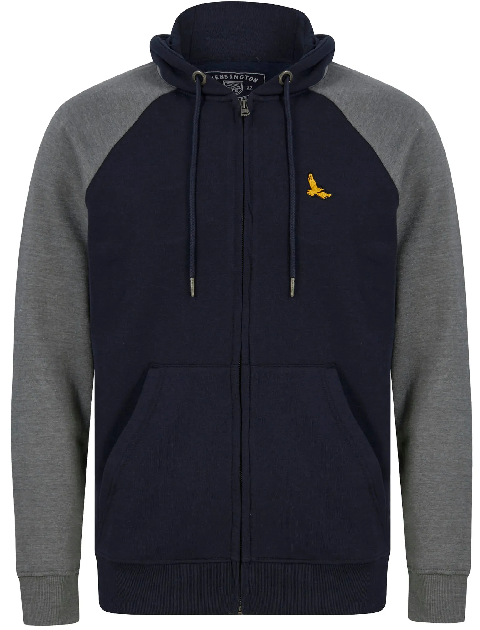 Replex 2pc Hoody & Jogger Brushback Fleece Tracksuit Co-ord Set in Sky Captain Navy / Mid Grey Marl - Kensington Eastside