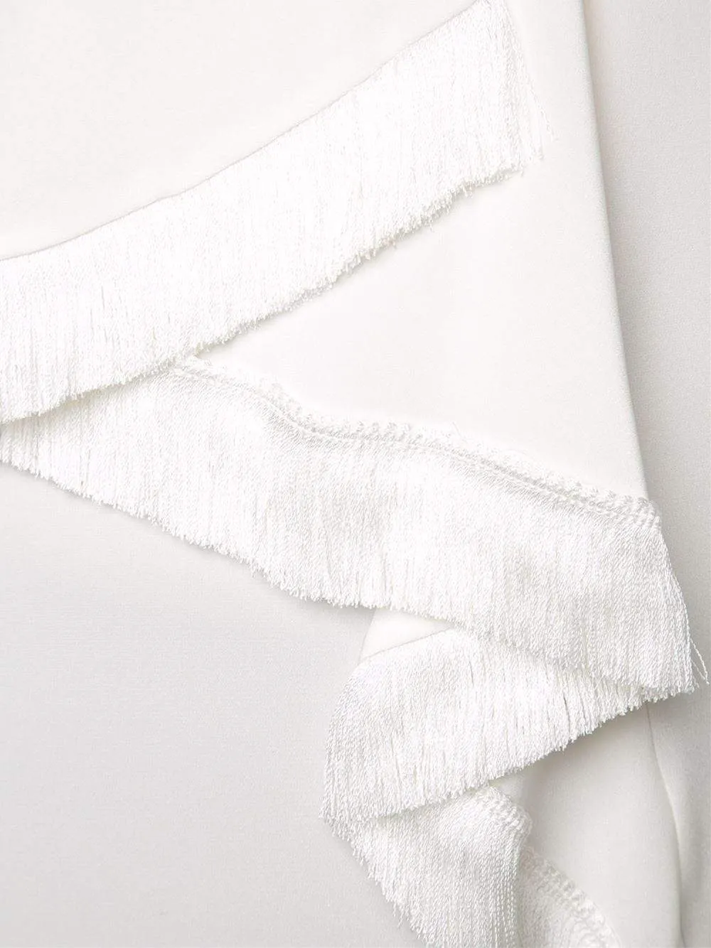 Ruffle Fringe Tie Blouse