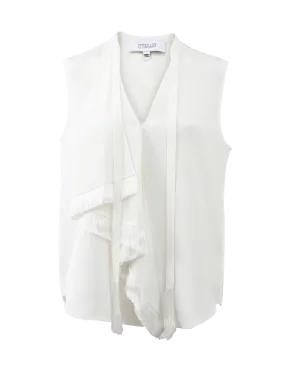 Ruffle Fringe Tie Blouse