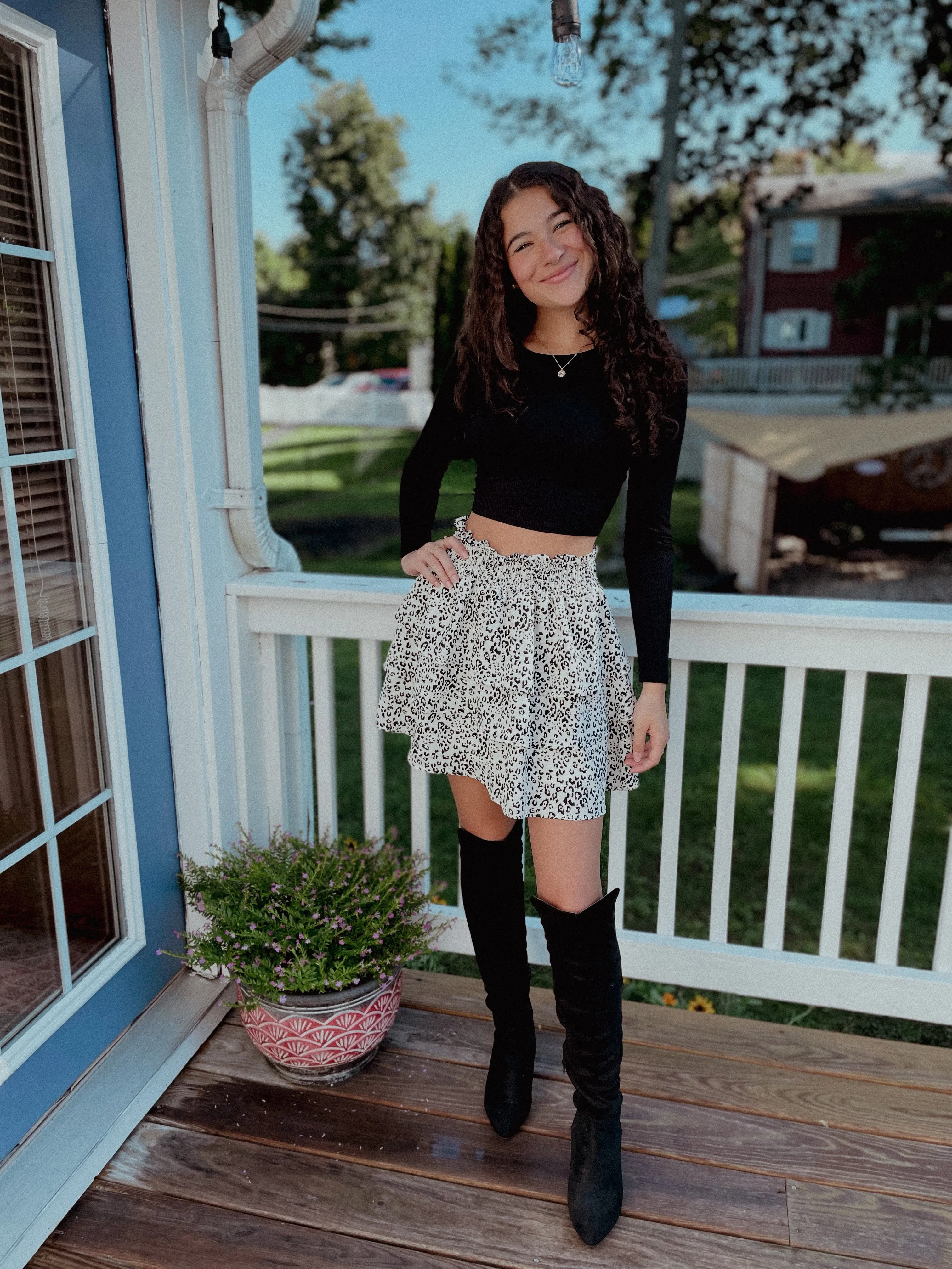 Ruffle Leopard Skirt