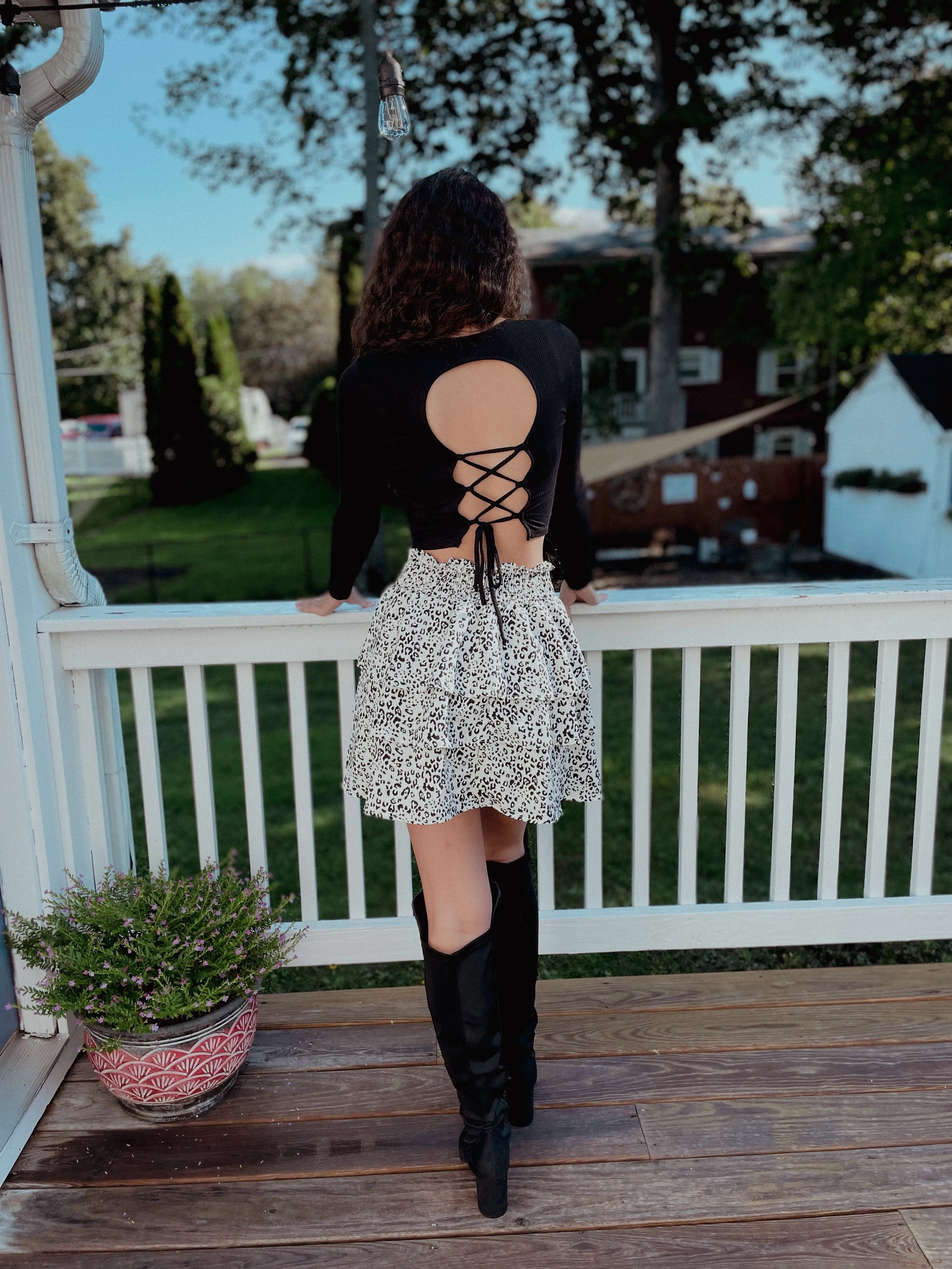 Ruffle Leopard Skirt