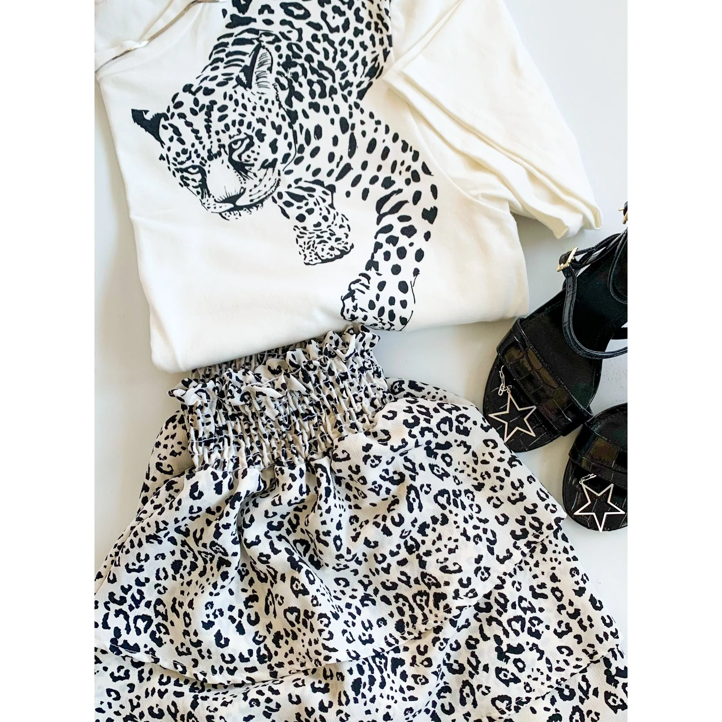 Ruffle Leopard Skirt