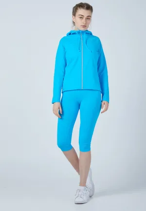 Tennis Hooded Jogger Tracksuit Top, turquoise