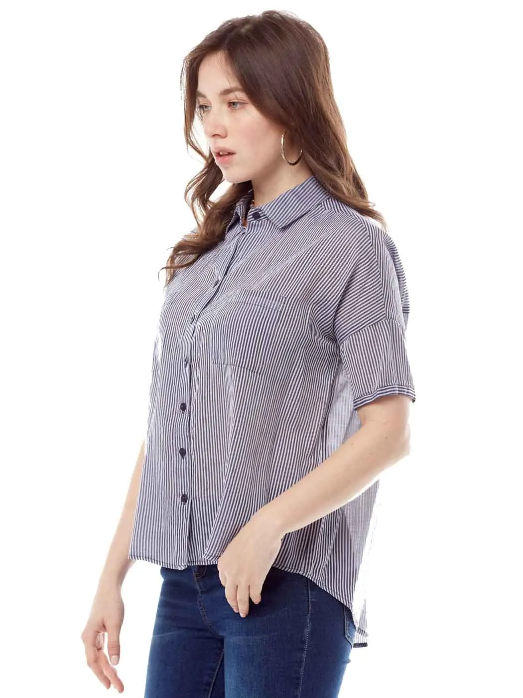 Tianello "Raya" Washable Silk & Cotton S.S. Renn Blouse