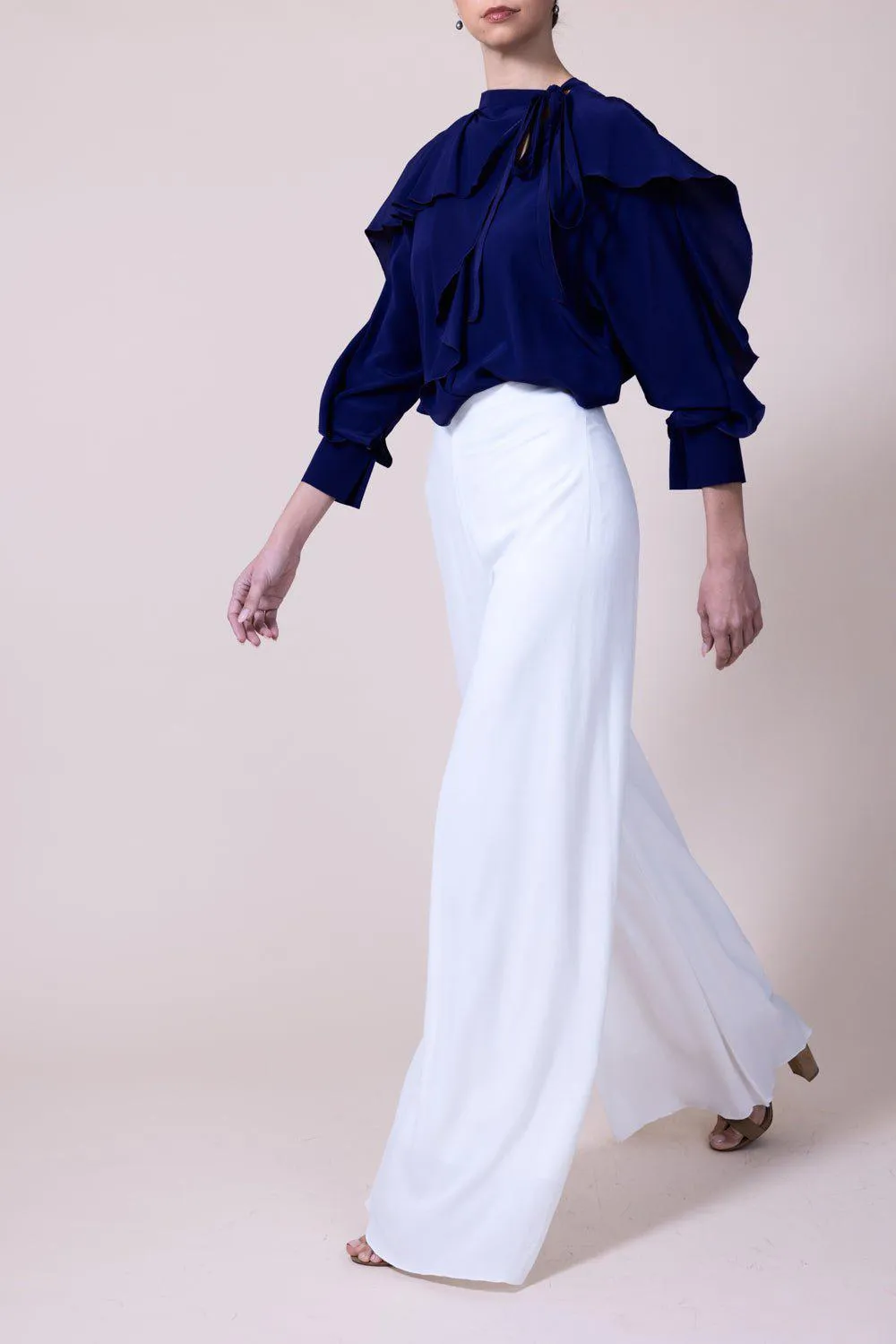 Tie Ruffle Blouse - Violet