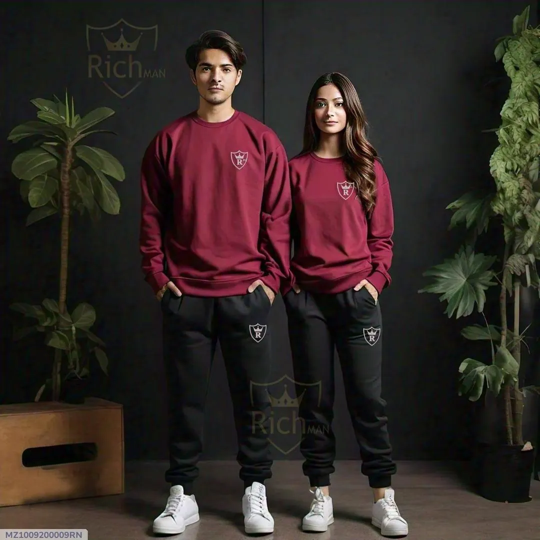 Unisex Fleece Plain 2-Piece Tracksuit