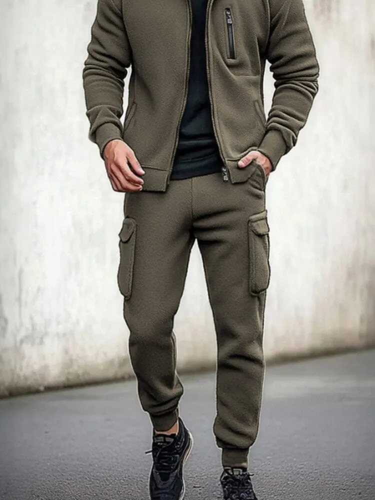 Utility Hooded Jacket Cargo Pants Set