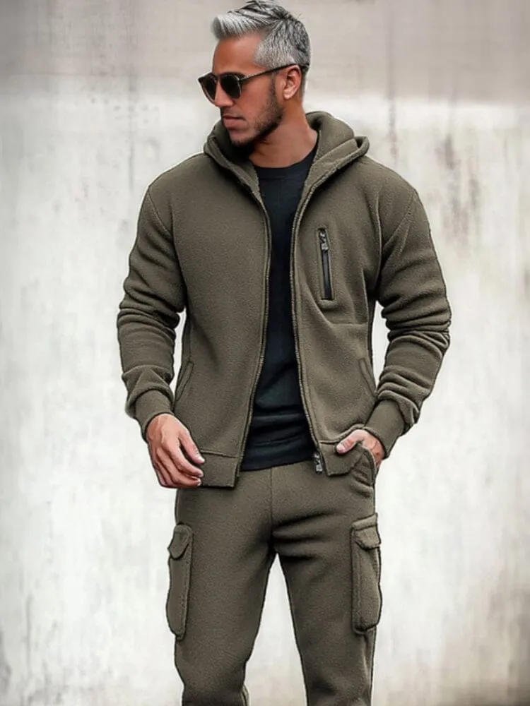 Utility Hooded Jacket Cargo Pants Set