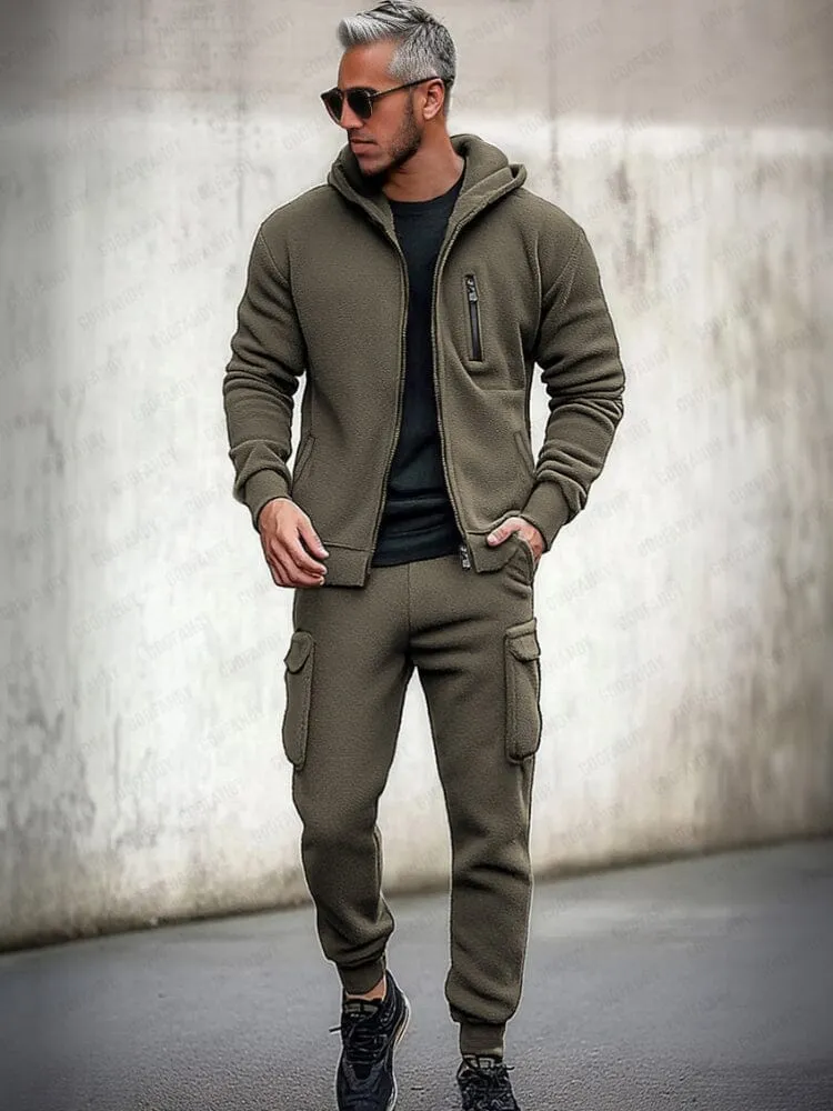 Utility Hooded Jacket Cargo Pants Set