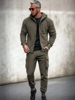 Utility Hooded Jacket Cargo Pants Set
