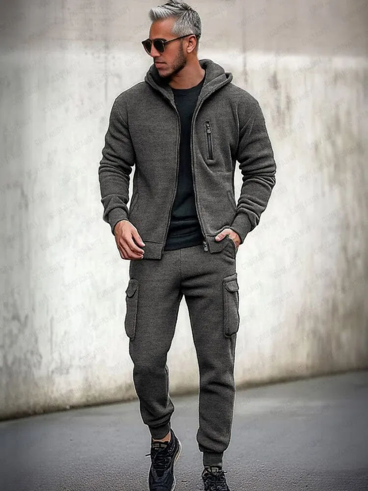 Utility Hooded Jacket Cargo Pants Set