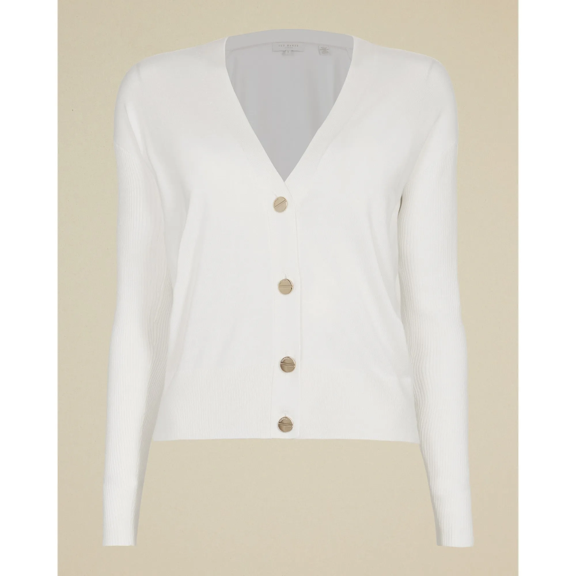 Women Aubreiy-Knitted Button Down Cardigan - Ivory