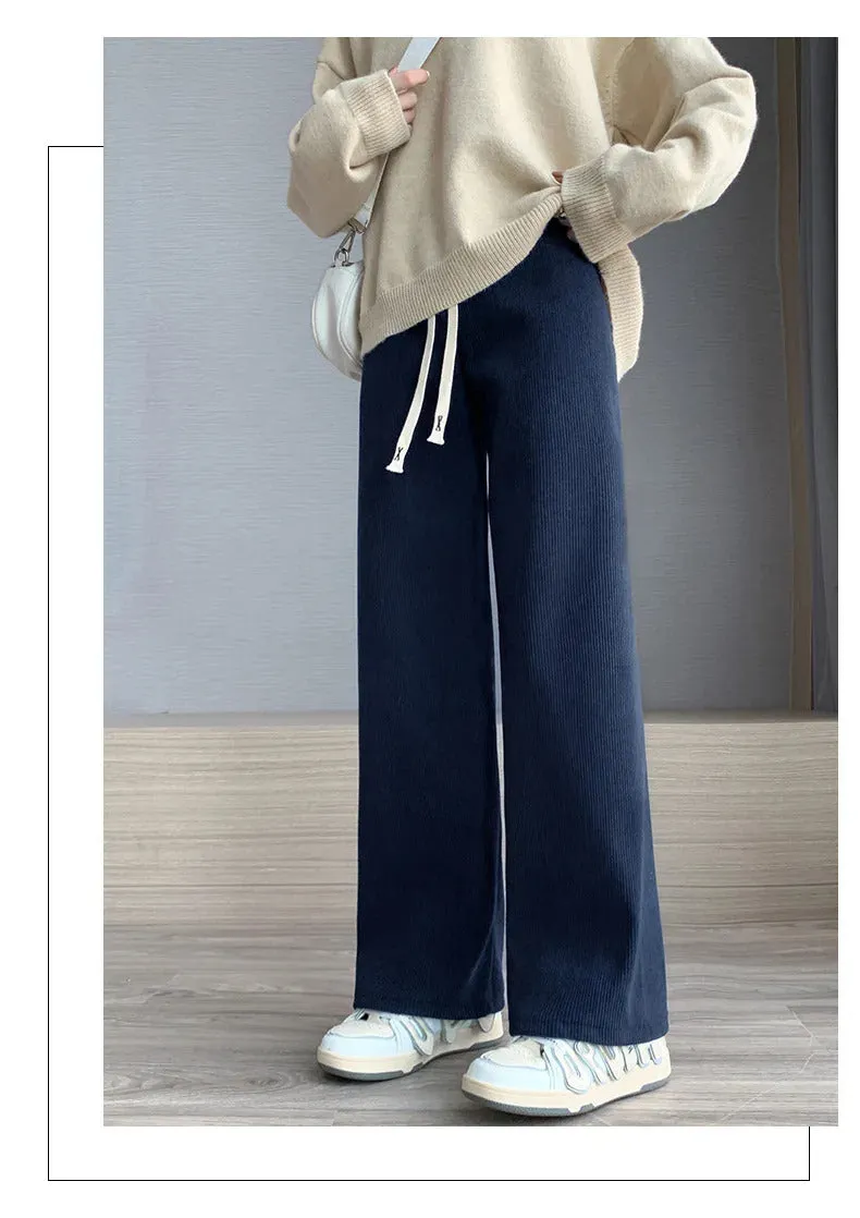 Women Long Pants Spring Autumn Women Elastic Waist Stright Long Wide leg pants 2024 Casual Female Long Pants Trousers