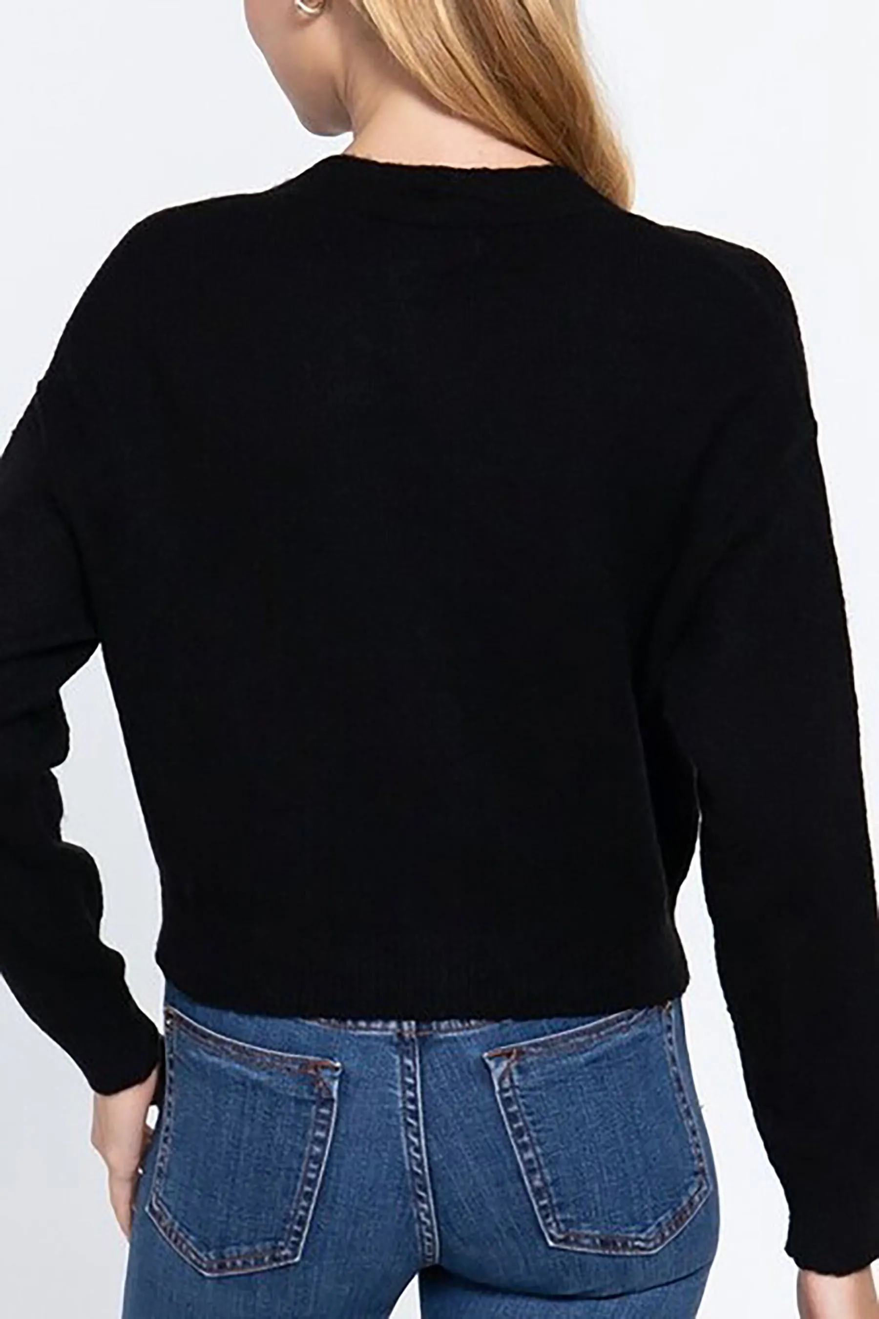 Women's Plus Size Long Sleeve V-neck Button Down Cardigan