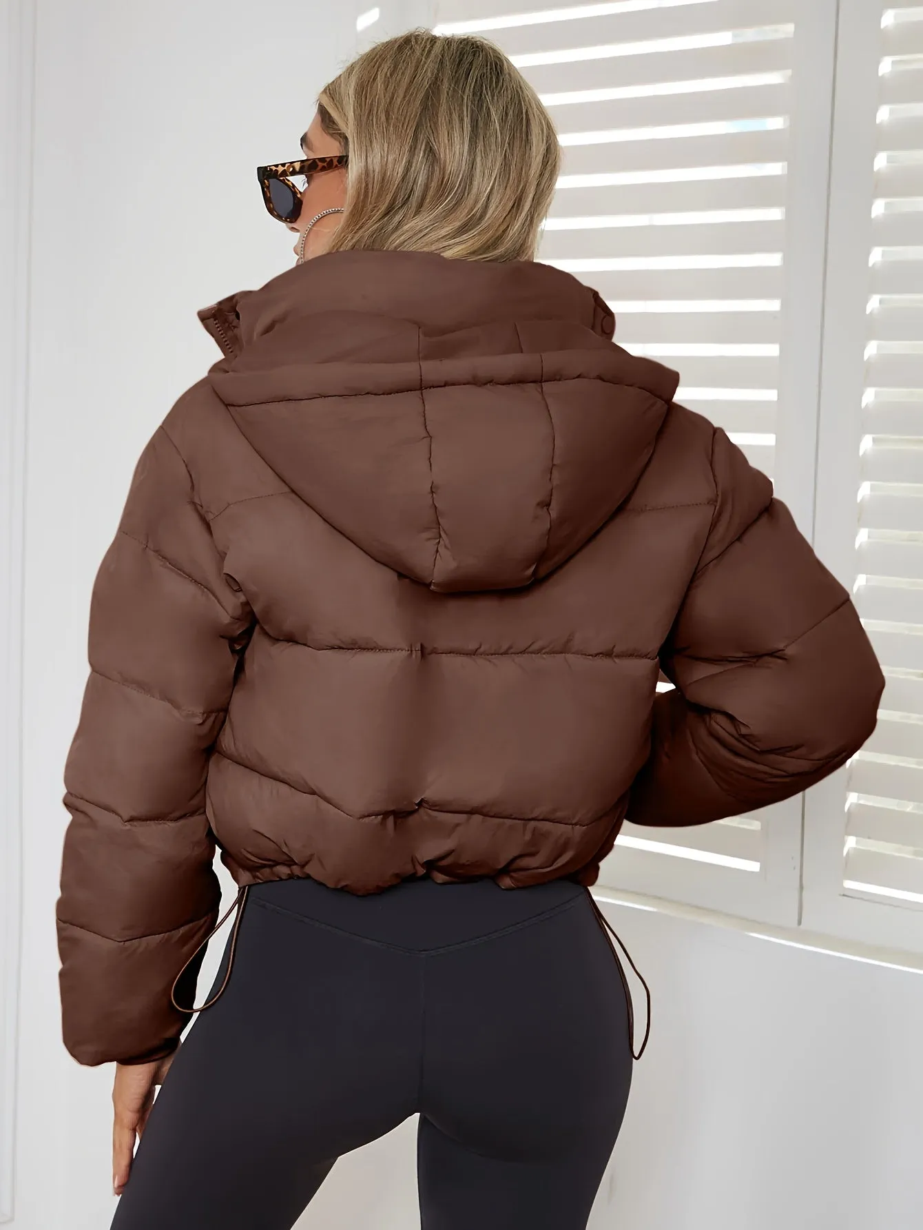 Women's Stylish Warm Puffer Hooded Winter Jacket with Stand Collar | Ideal for Autumn/Winter