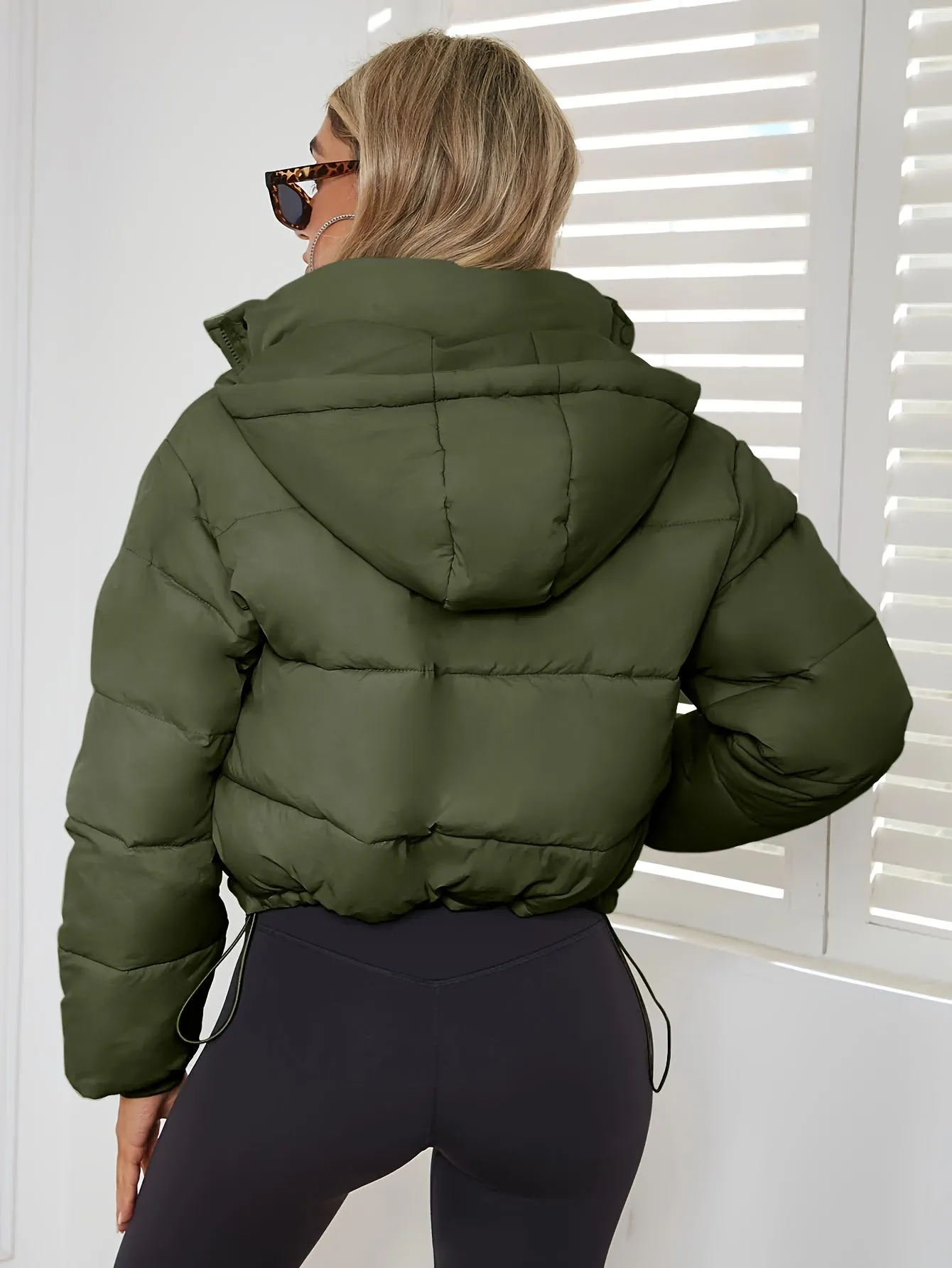 Women's Stylish Warm Puffer Hooded Winter Jacket with Stand Collar | Ideal for Autumn/Winter