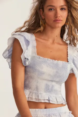 Wrennly Top in Heather Blue Hand Dye