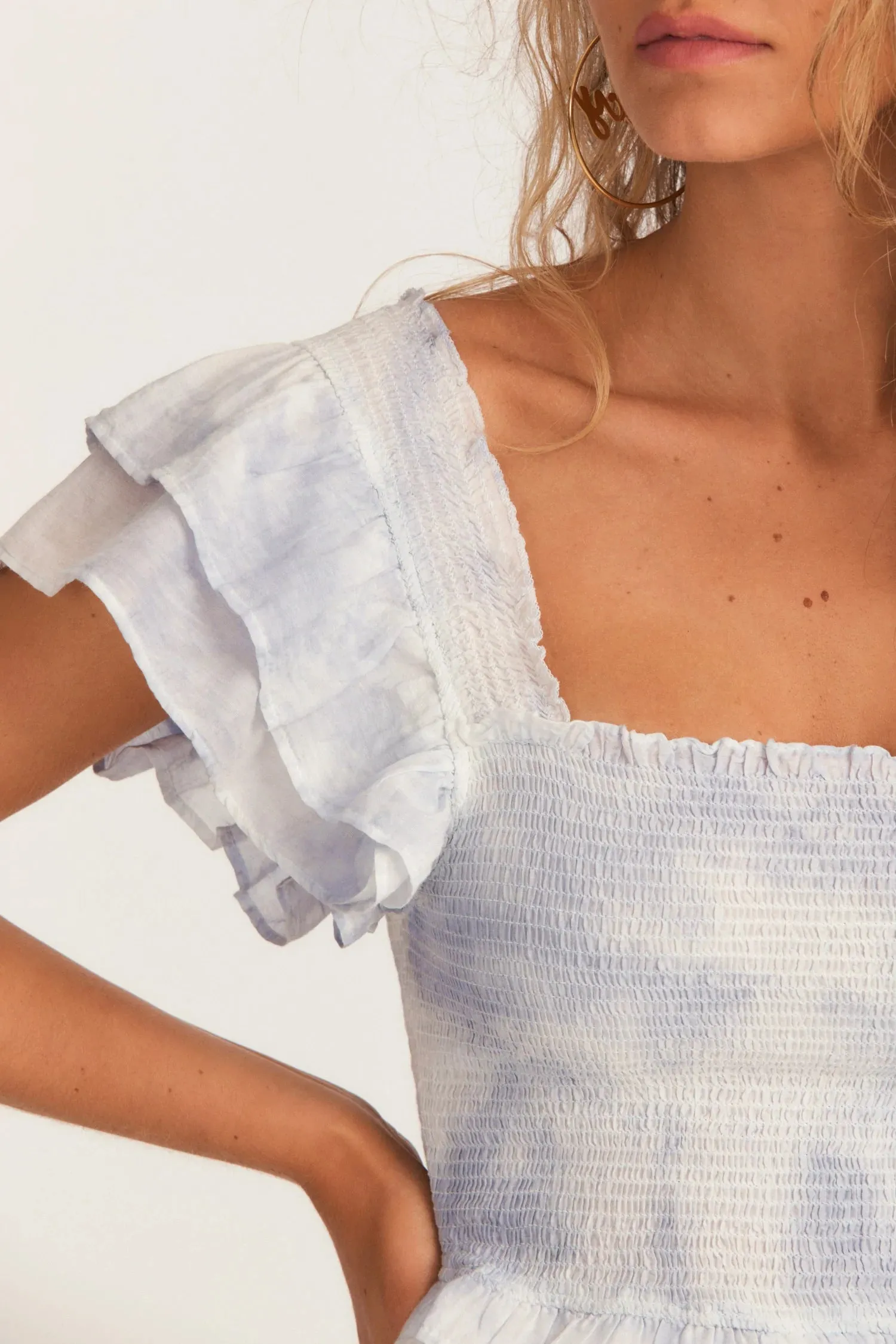 Wrennly Top in Heather Blue Hand Dye