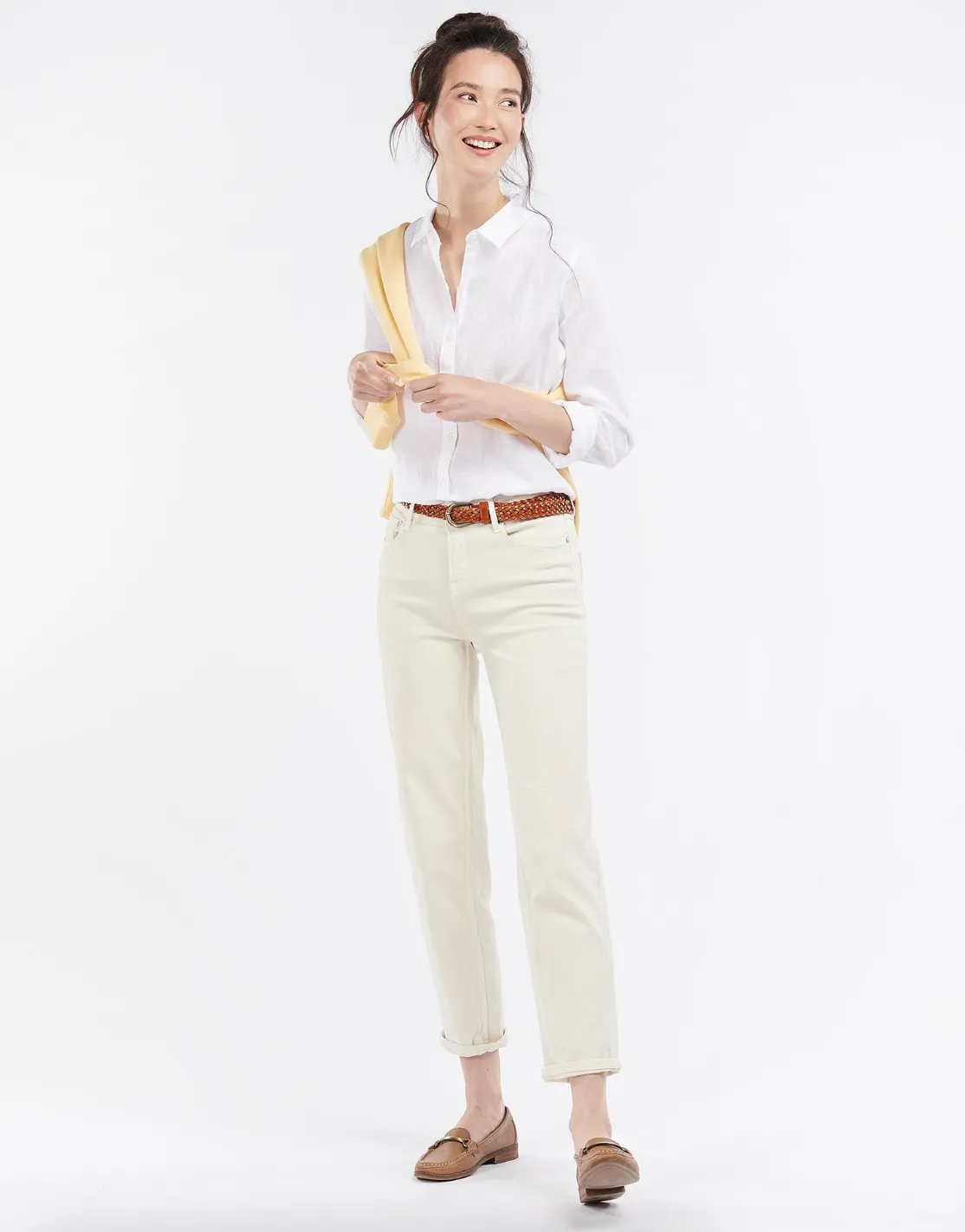 Ws Marine Linen Shirt White
